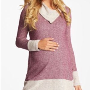 Maternity Sweatshirt with fold over turtleneck
